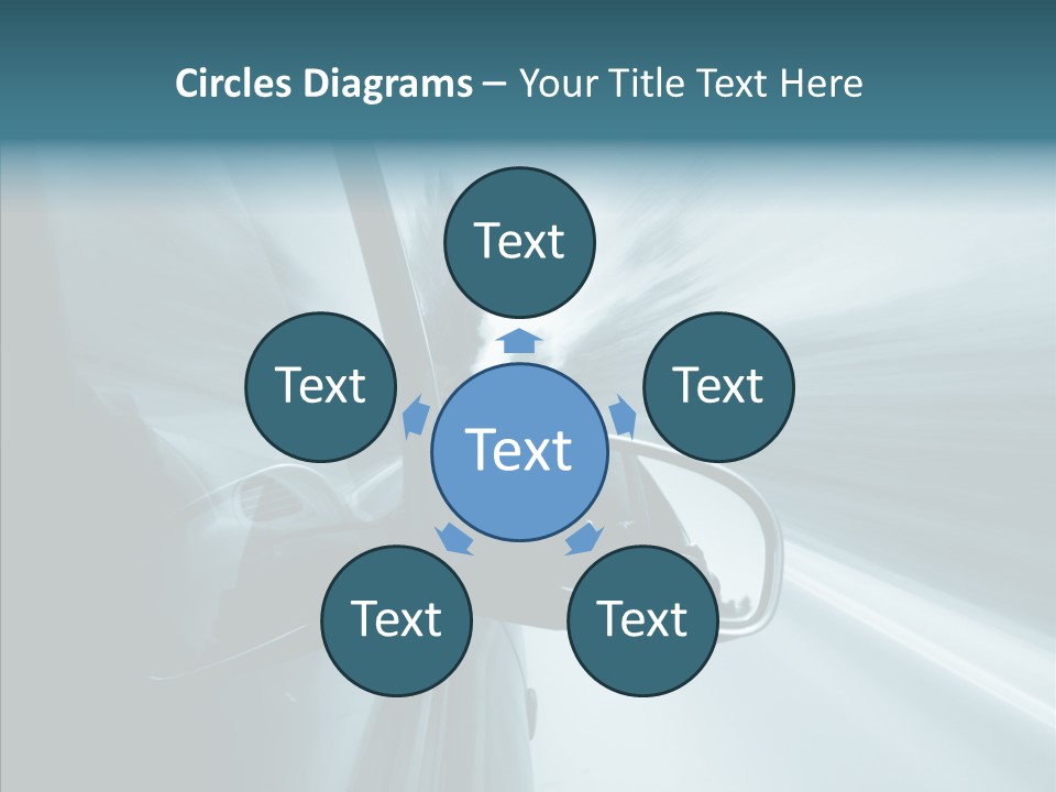 Rear View Drive Faster PowerPoint Template