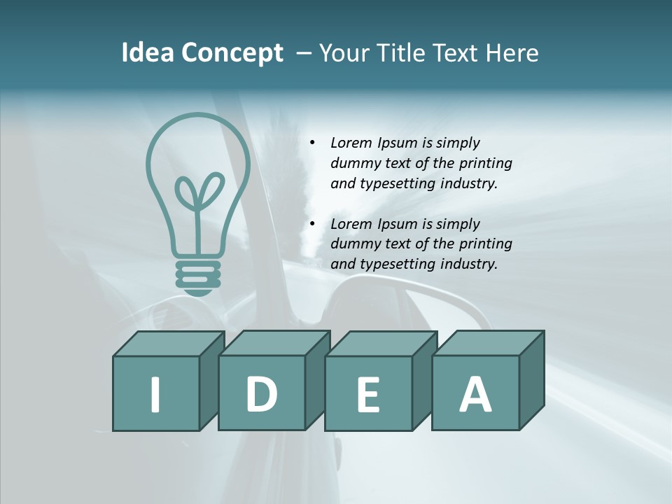 Rear View Drive Faster PowerPoint Template