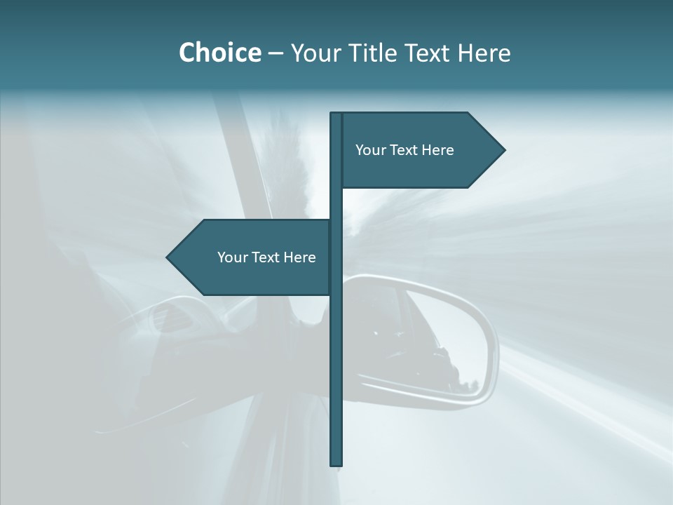 Rear View Drive Faster PowerPoint Template