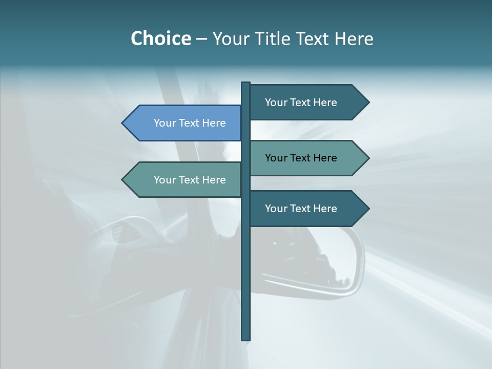 Rear View Drive Faster PowerPoint Template