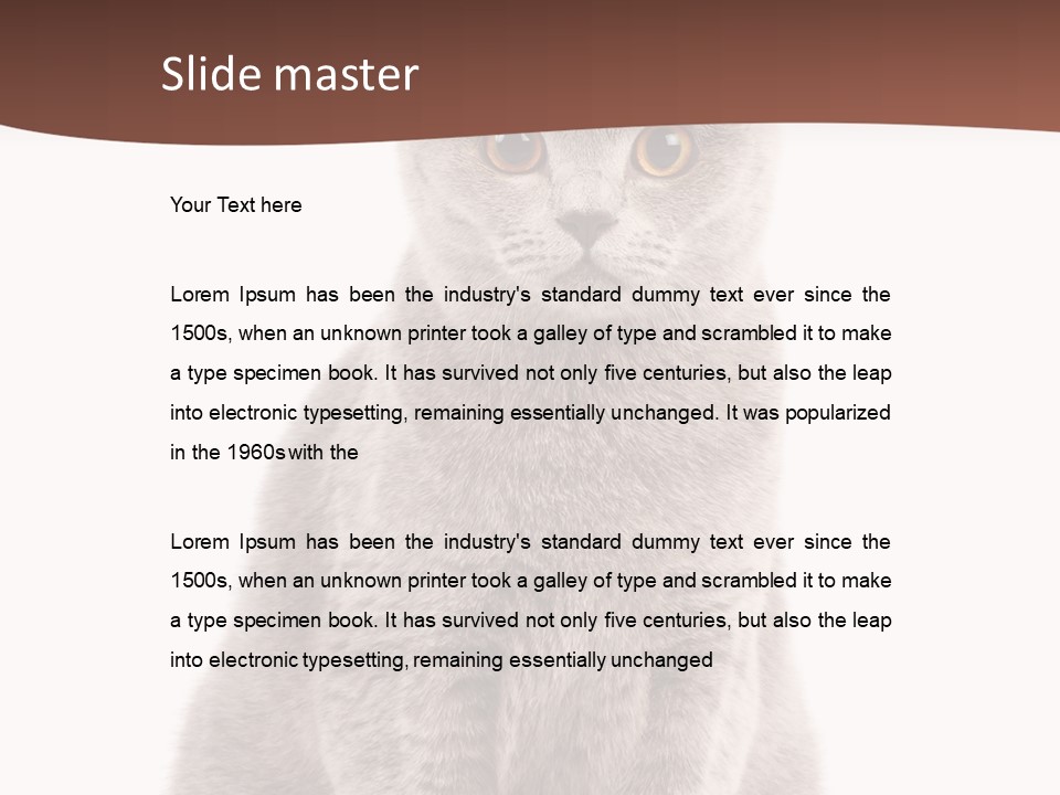 Beautiful Tail Feline PowerPoint Template