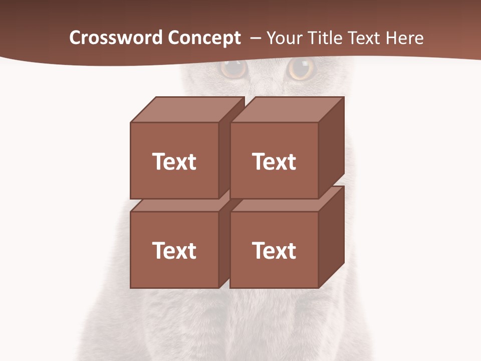 Beautiful Tail Feline PowerPoint Template