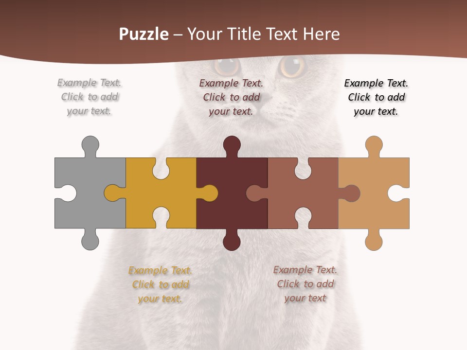 Beautiful Tail Feline PowerPoint Template
