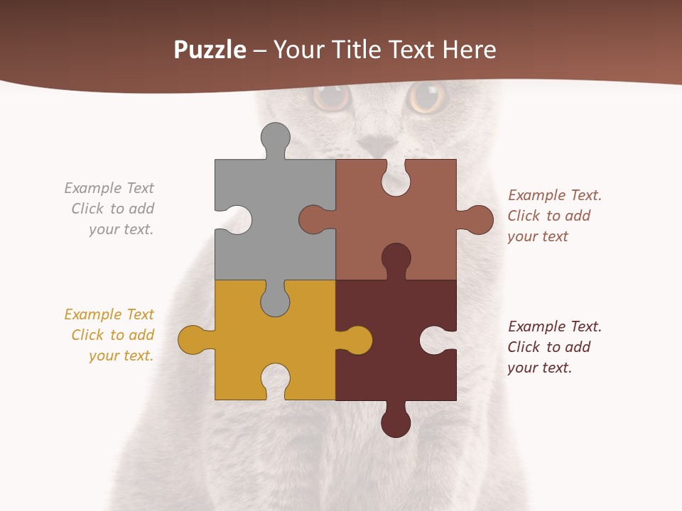 Beautiful Tail Feline PowerPoint Template