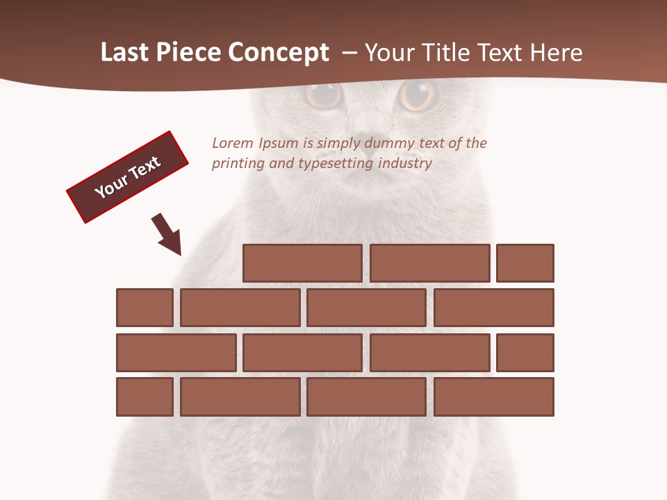 Beautiful Tail Feline PowerPoint Template
