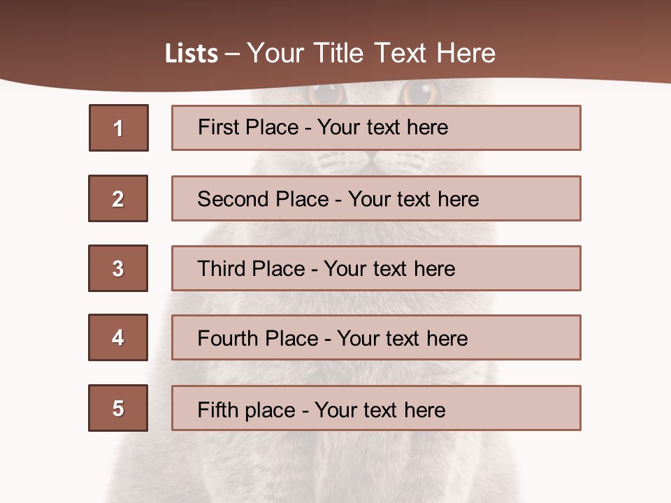 Beautiful Tail Feline PowerPoint Template