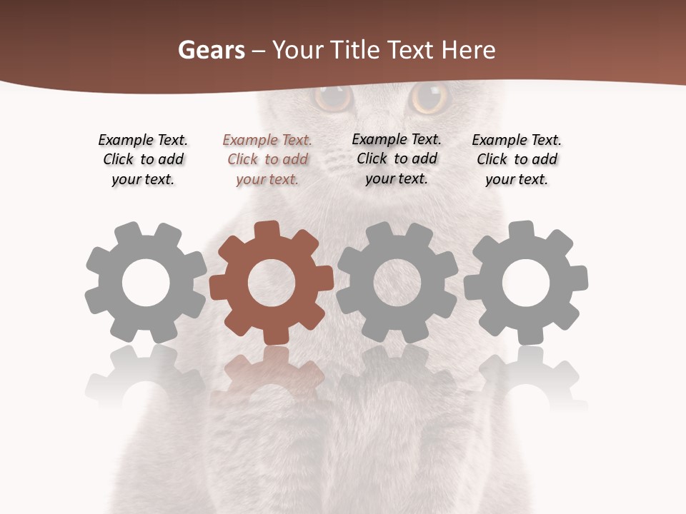 Beautiful Tail Feline PowerPoint Template