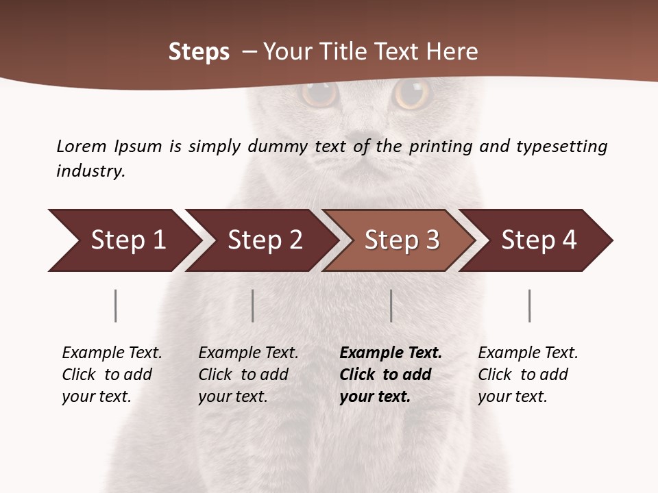 Beautiful Tail Feline PowerPoint Template