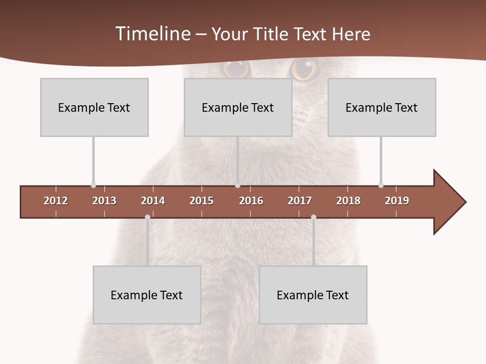 Beautiful Tail Feline PowerPoint Template