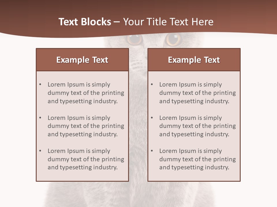 Beautiful Tail Feline PowerPoint Template