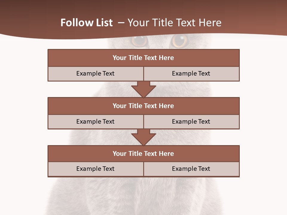 Beautiful Tail Feline PowerPoint Template