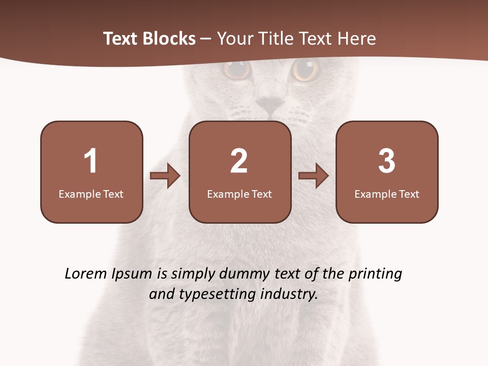 Beautiful Tail Feline PowerPoint Template