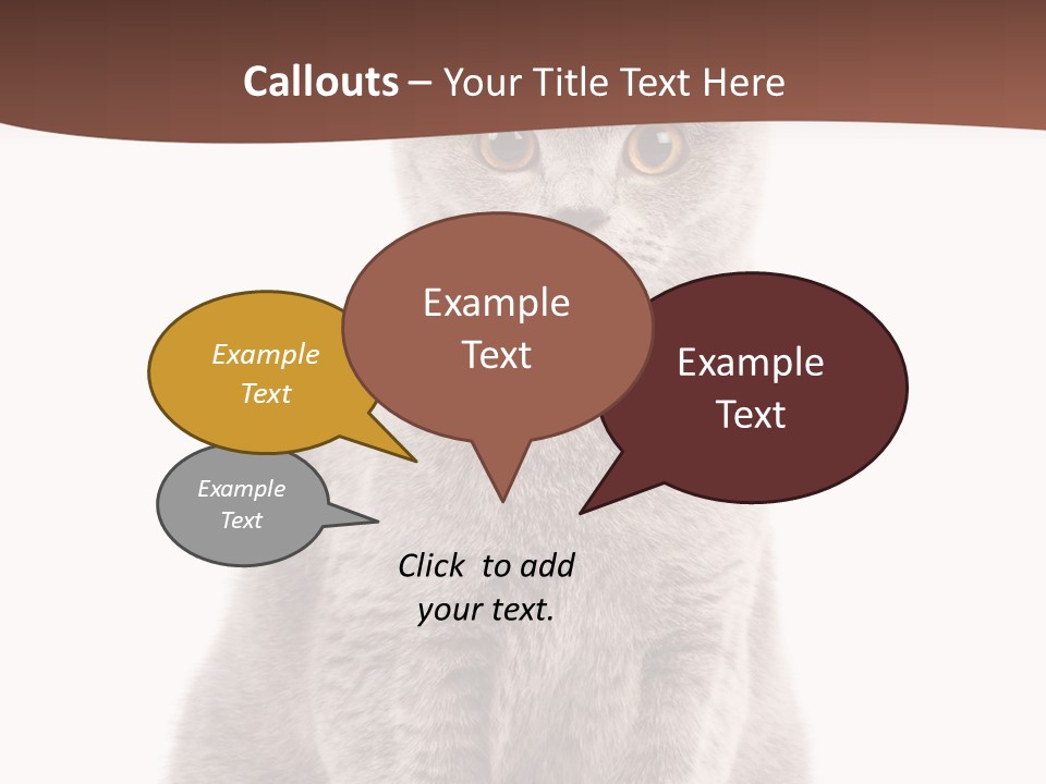 Beautiful Tail Feline PowerPoint Template