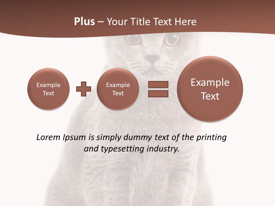 Beautiful Tail Feline PowerPoint Template