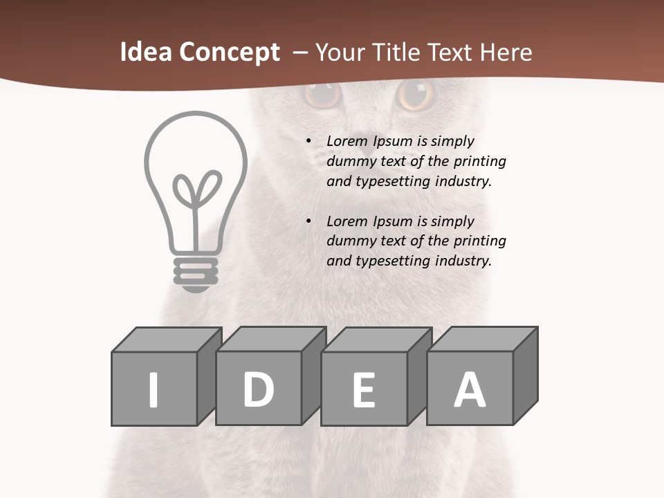 Beautiful Tail Feline PowerPoint Template