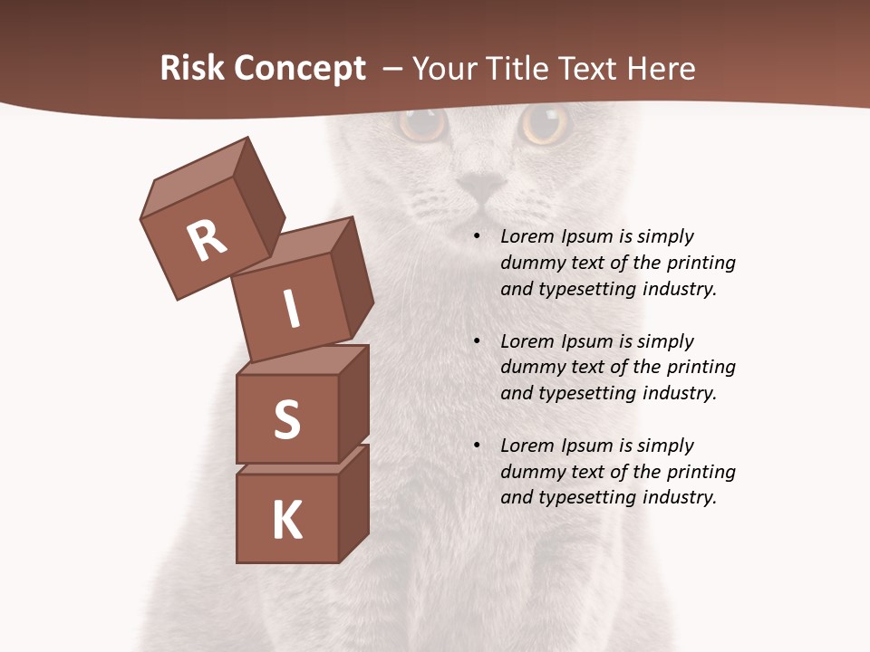 Beautiful Tail Feline PowerPoint Template