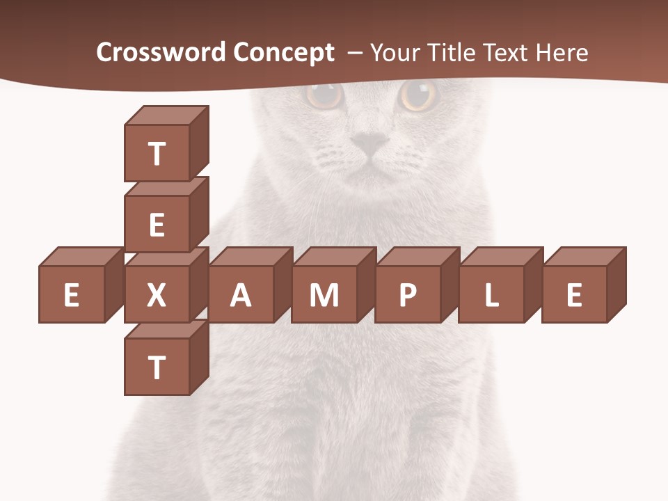 Beautiful Tail Feline PowerPoint Template