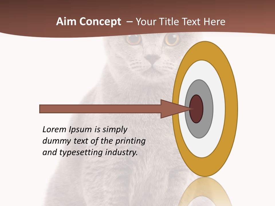 Beautiful Tail Feline PowerPoint Template