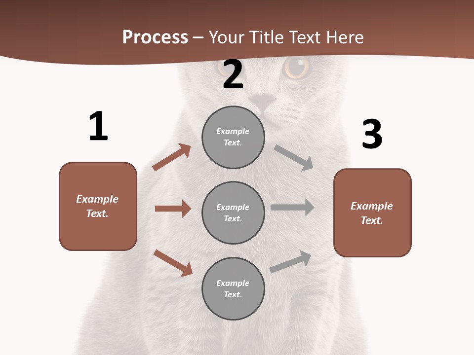 Beautiful Tail Feline PowerPoint Template