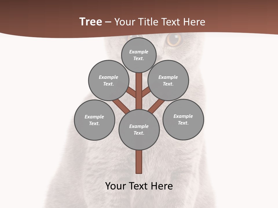 Beautiful Tail Feline PowerPoint Template