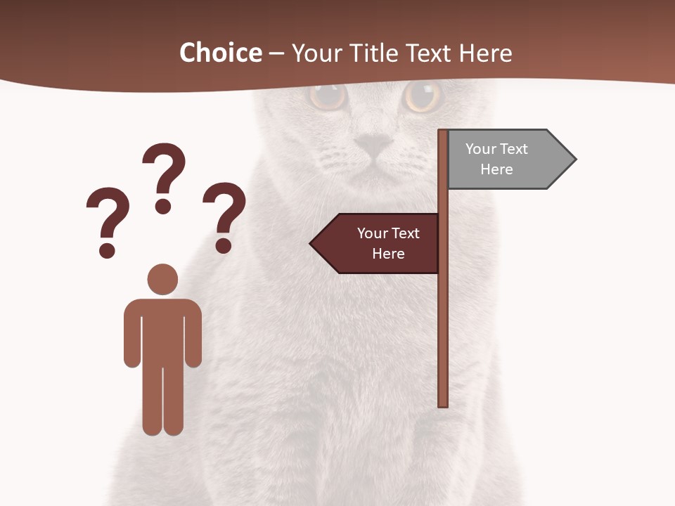 Beautiful Tail Feline PowerPoint Template