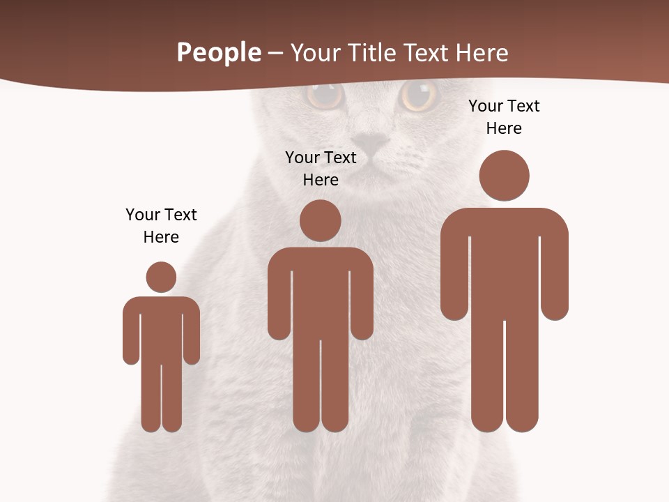 Beautiful Tail Feline PowerPoint Template