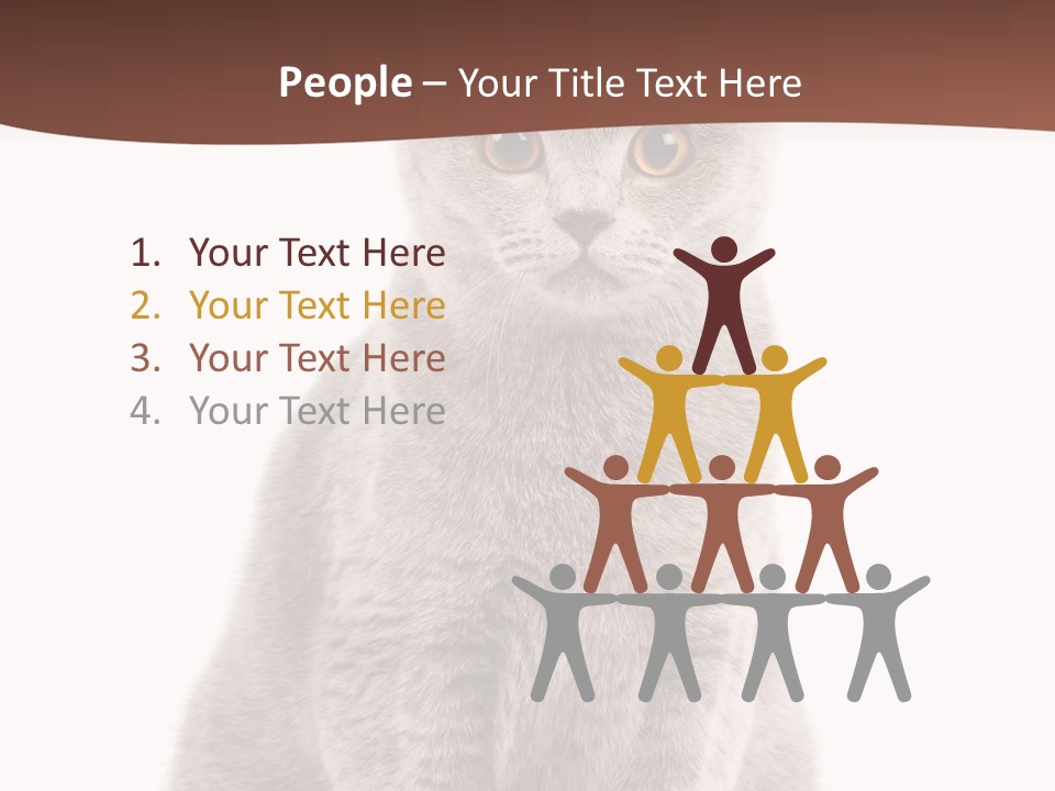 Beautiful Tail Feline PowerPoint Template