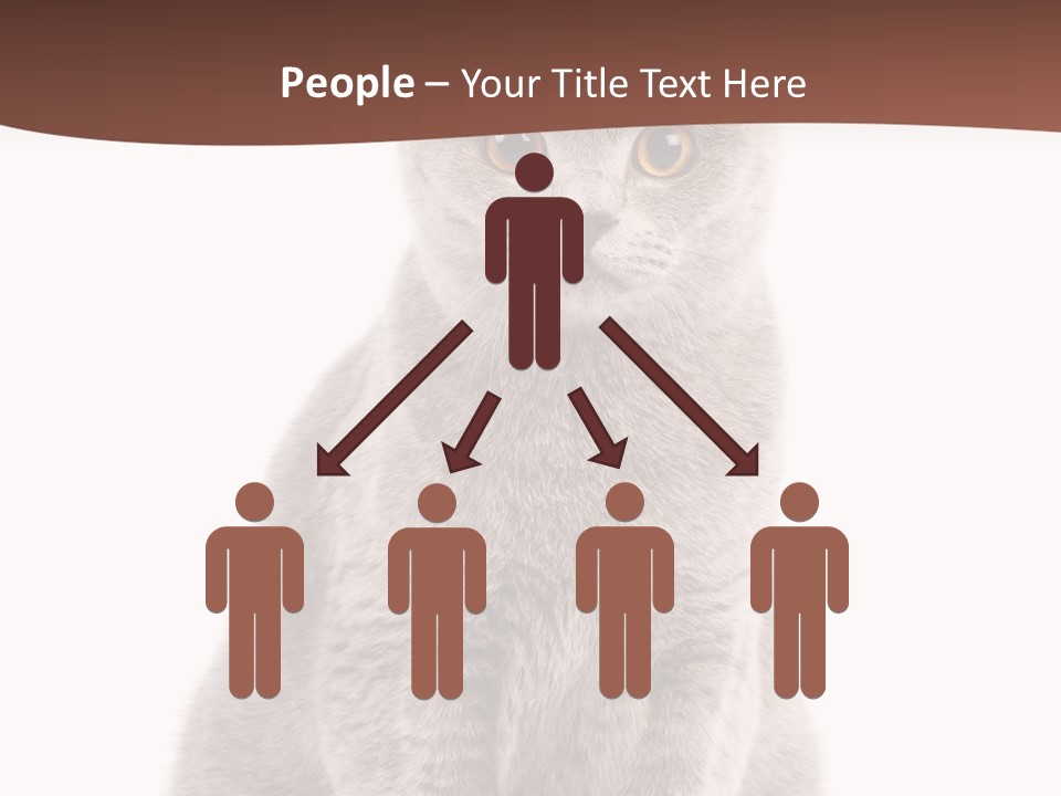 Beautiful Tail Feline PowerPoint Template