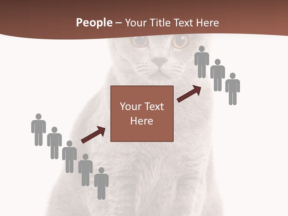 Beautiful Tail Feline PowerPoint Template