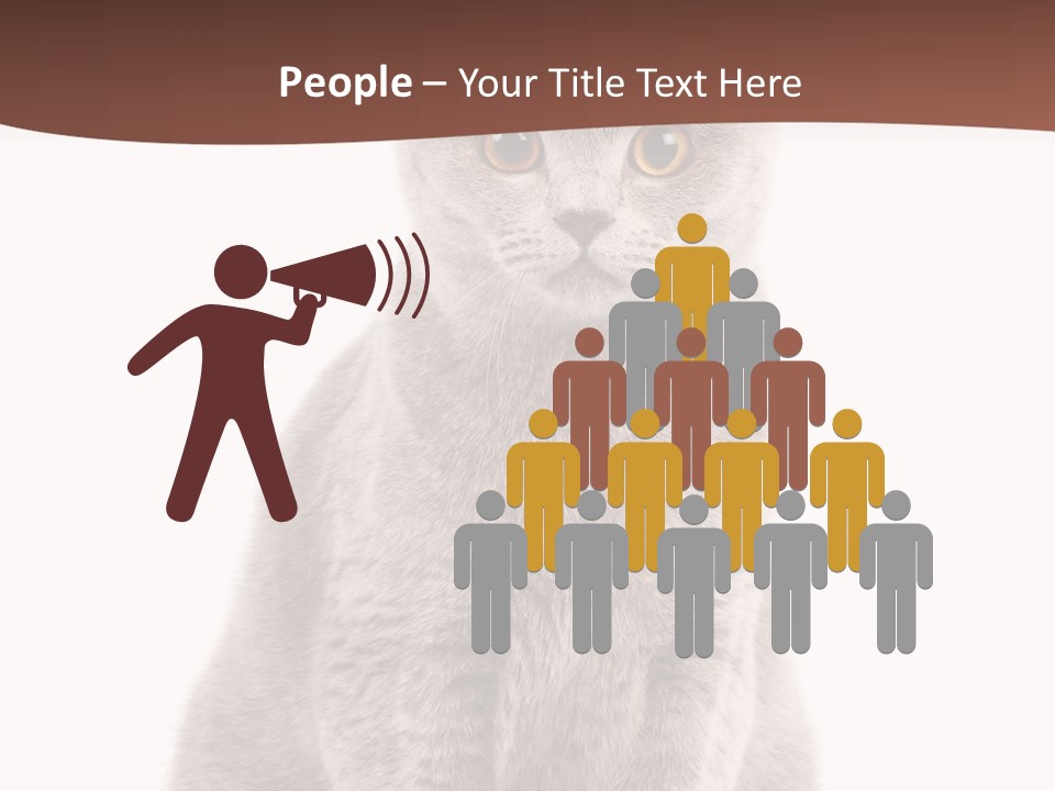 Beautiful Tail Feline PowerPoint Template