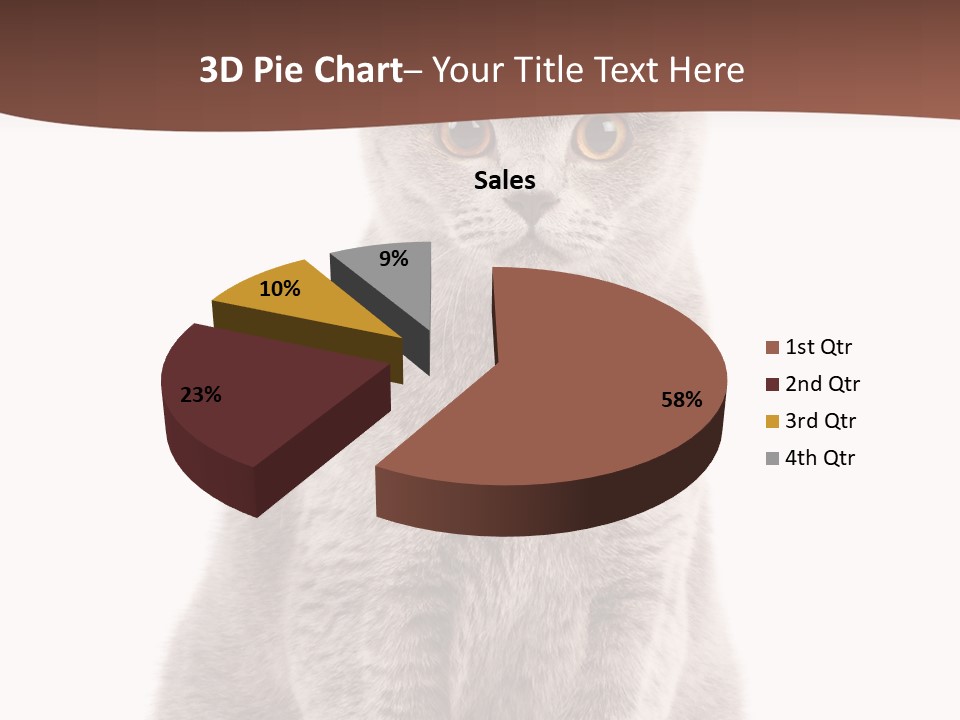 Beautiful Tail Feline PowerPoint Template