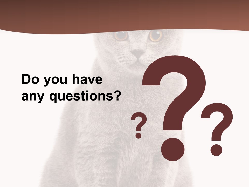 Beautiful Tail Feline PowerPoint Template