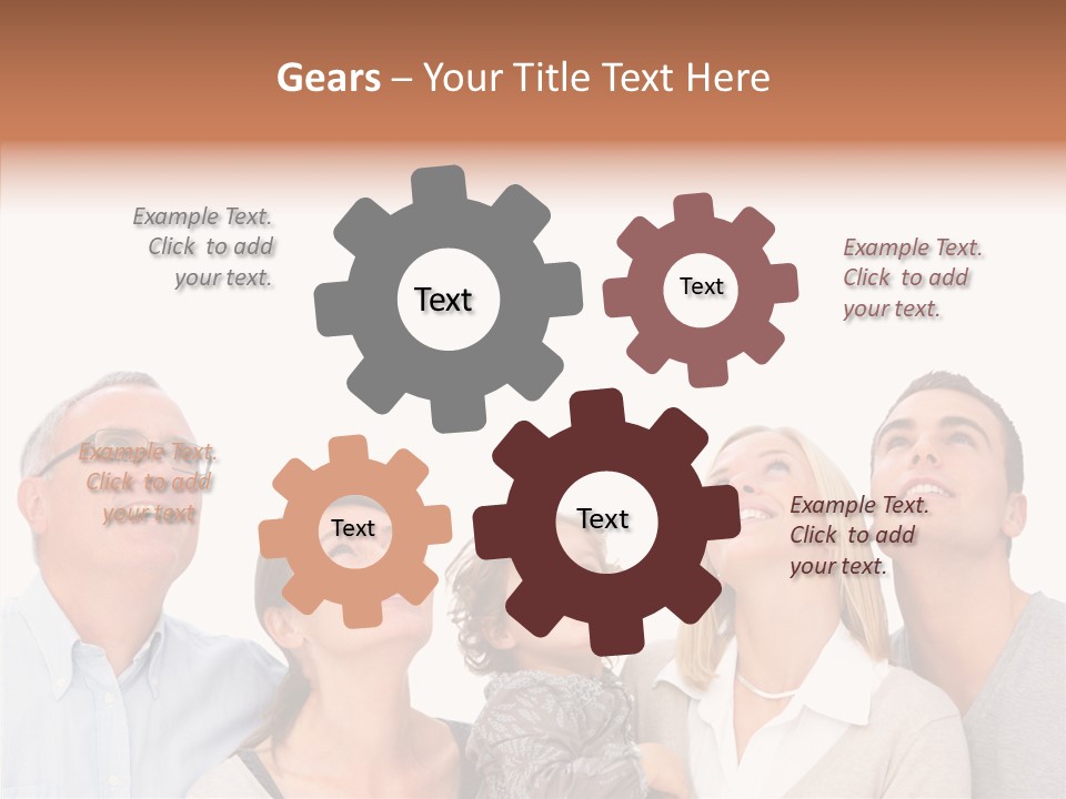 A Group Of People Are Looking Up At The Sky PowerPoint Template