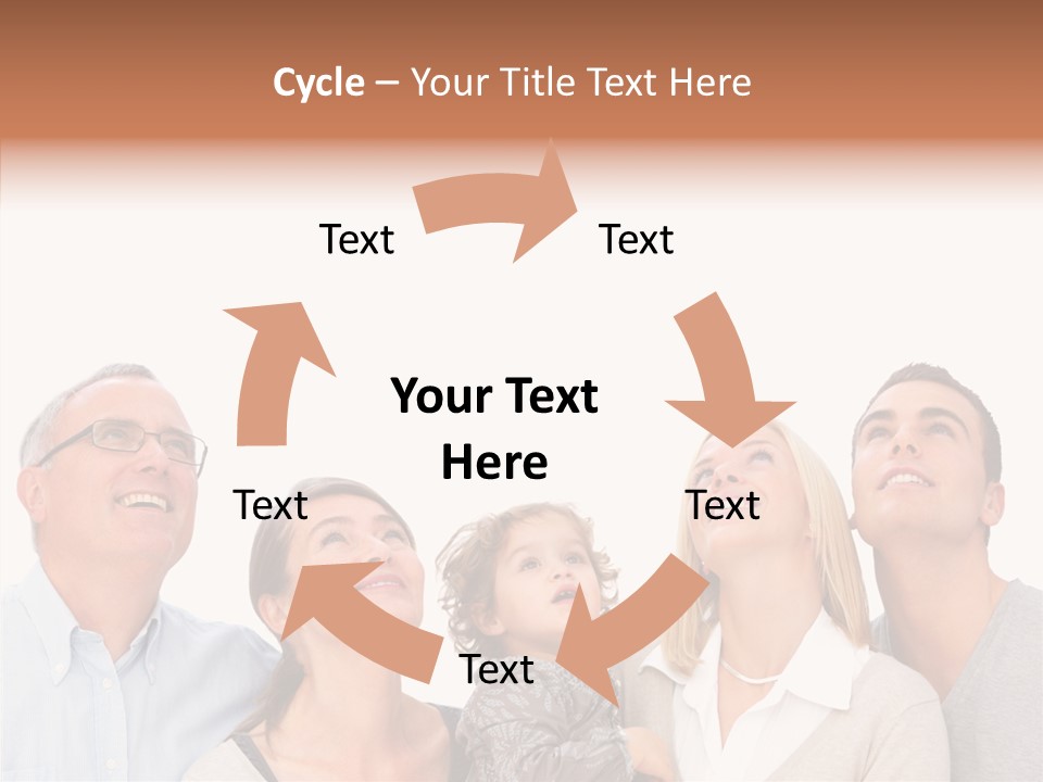 A Group Of People Are Looking Up At The Sky PowerPoint Template