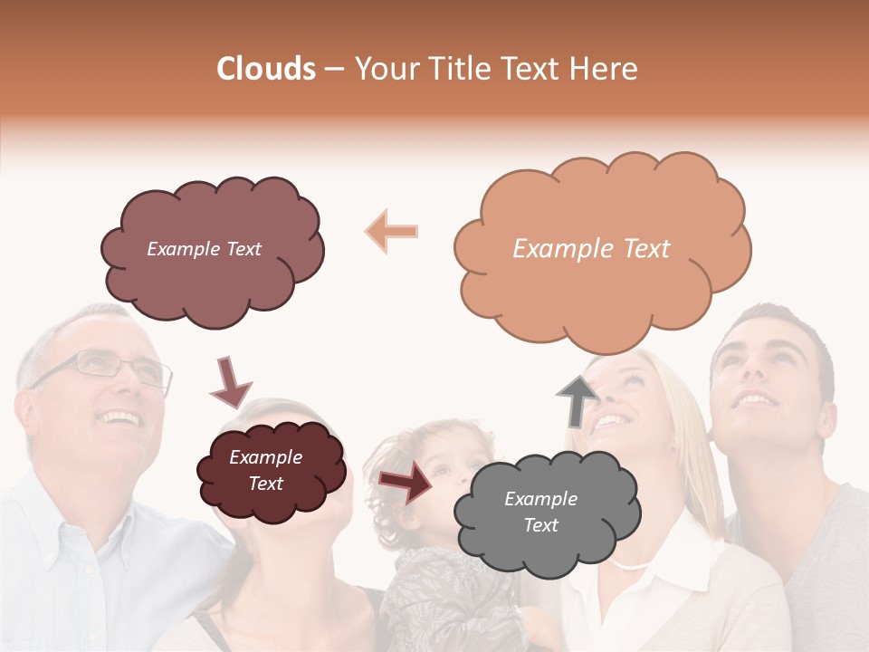 A Group Of People Are Looking Up At The Sky PowerPoint Template