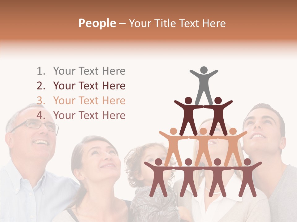 A Group Of People Are Looking Up At The Sky PowerPoint Template