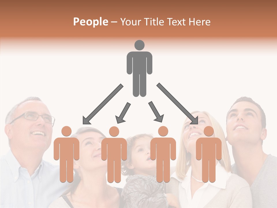 A Group Of People Are Looking Up At The Sky PowerPoint Template