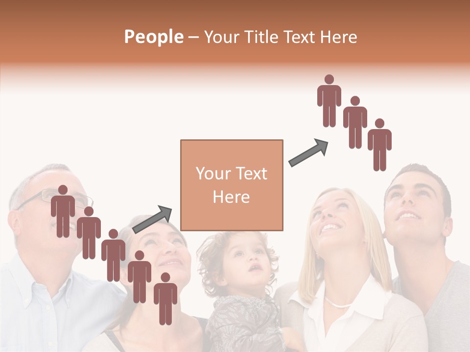 A Group Of People Are Looking Up At The Sky PowerPoint Template