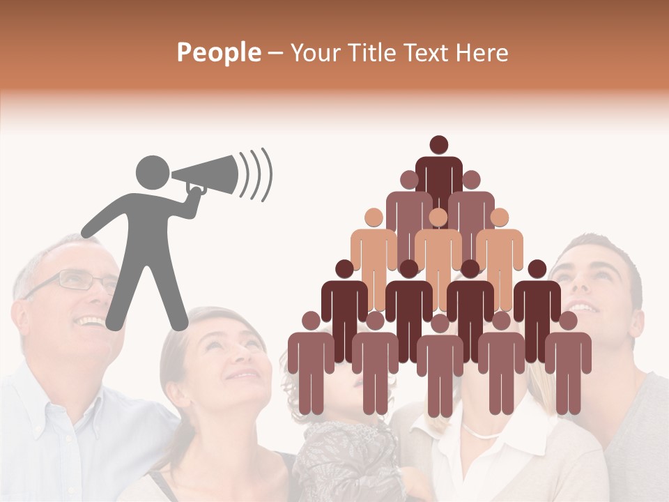 A Group Of People Are Looking Up At The Sky PowerPoint Template