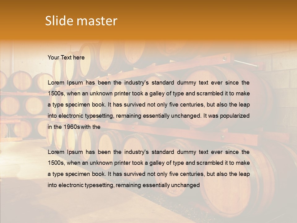 Piled Vintner Manufacture PowerPoint Template