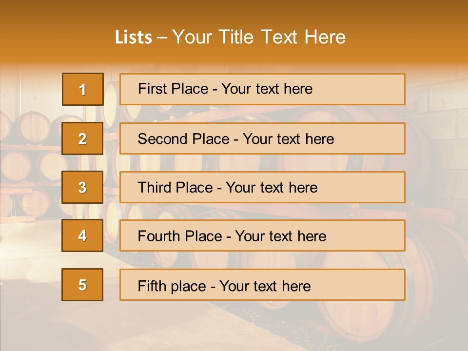 Piled Vintner Manufacture PowerPoint Template