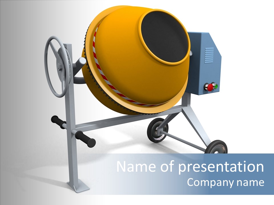 Concrete-Mixer White Industrial PowerPoint Template