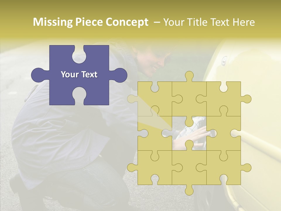 Female Defective Brunette PowerPoint Template