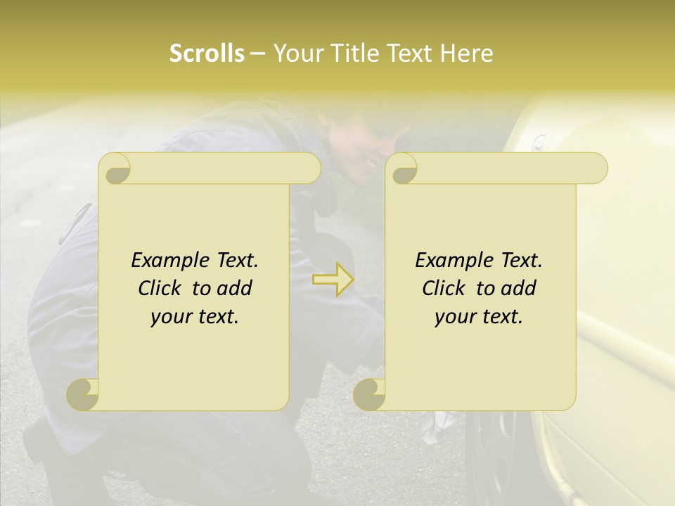 Female Defective Brunette PowerPoint Template