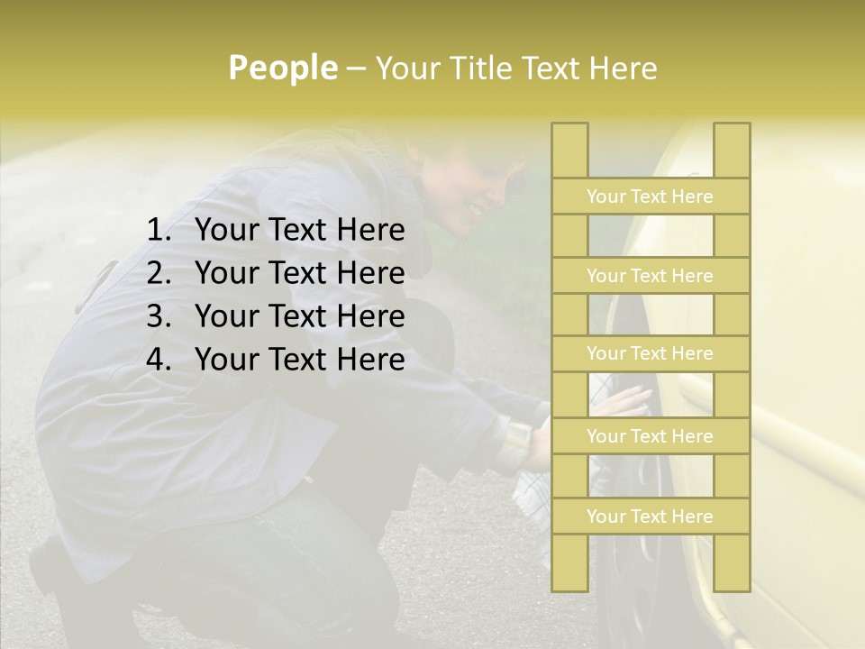 Female Defective Brunette PowerPoint Template