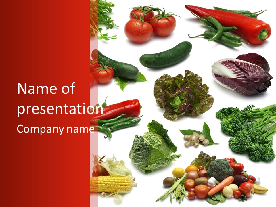 Salad Broccolini Lettuce PowerPoint Template