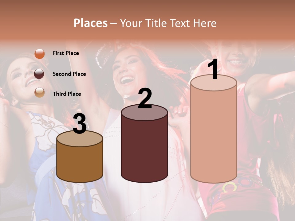 Posing Happy Woman PowerPoint Template