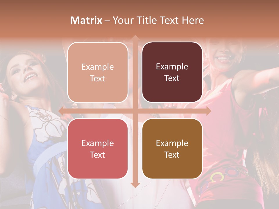 Posing Happy Woman PowerPoint Template