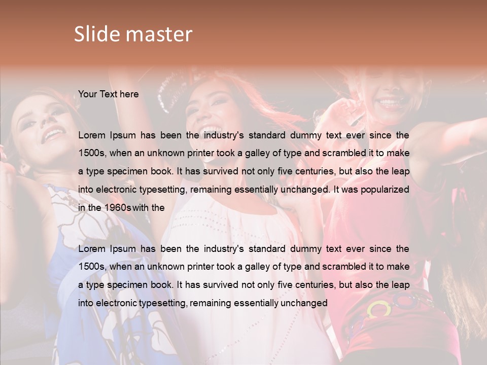 Posing Happy Woman PowerPoint Template