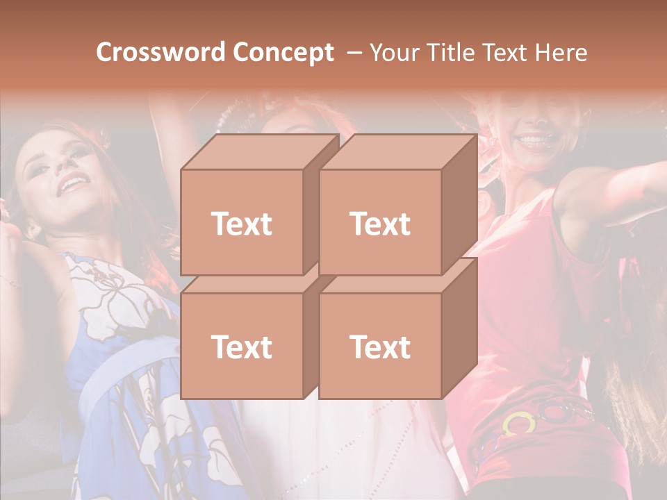 Posing Happy Woman PowerPoint Template